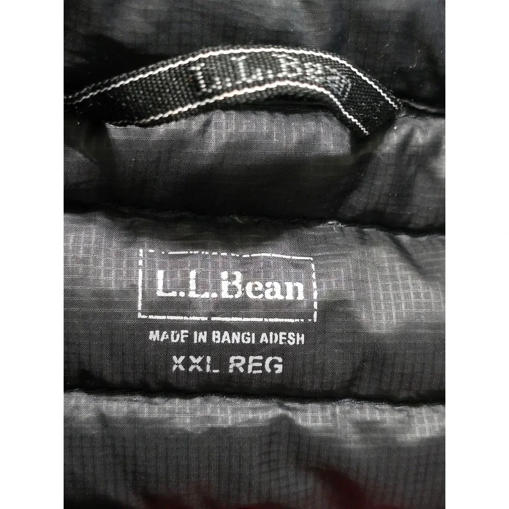 LL‎ Bean Mens XXL Ultralight 850 Down Jacket Black DownTek Puffer 287425